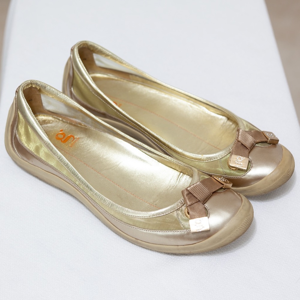 Cole Haan Women's G Series Brigham Gold Ballet Flat Nike Lab Size 8.5 with Box